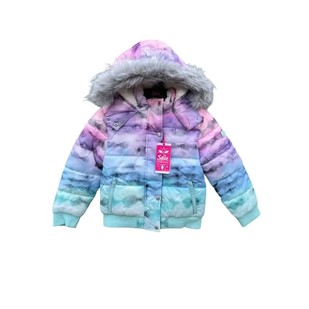 Girls Justice Matte Puffer Bomber Coat Size XS